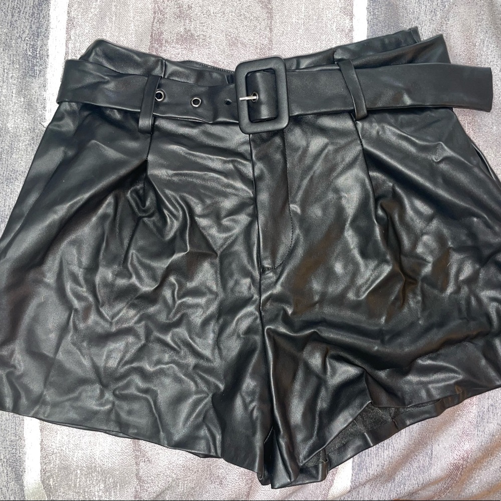 Boutique faux leather shorts